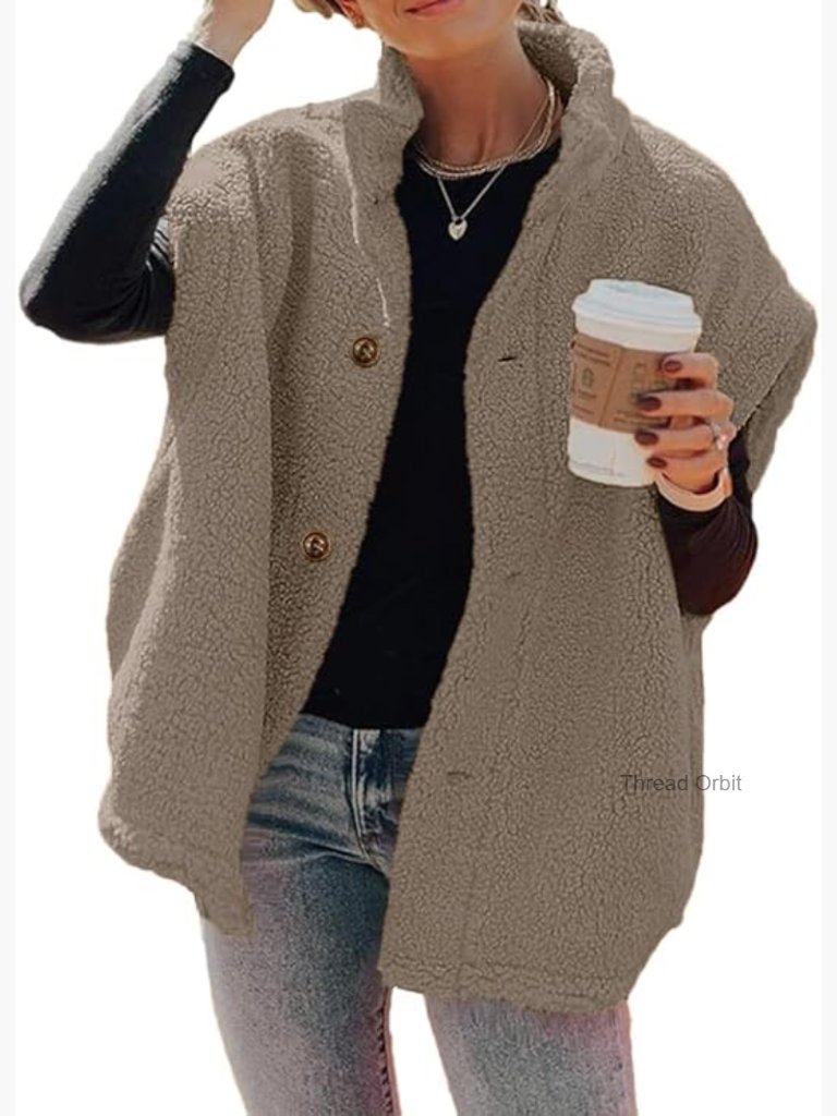 Oversized Fuzzy Fleece Vest Button Down Sherpa Vest Jacket With Pockets